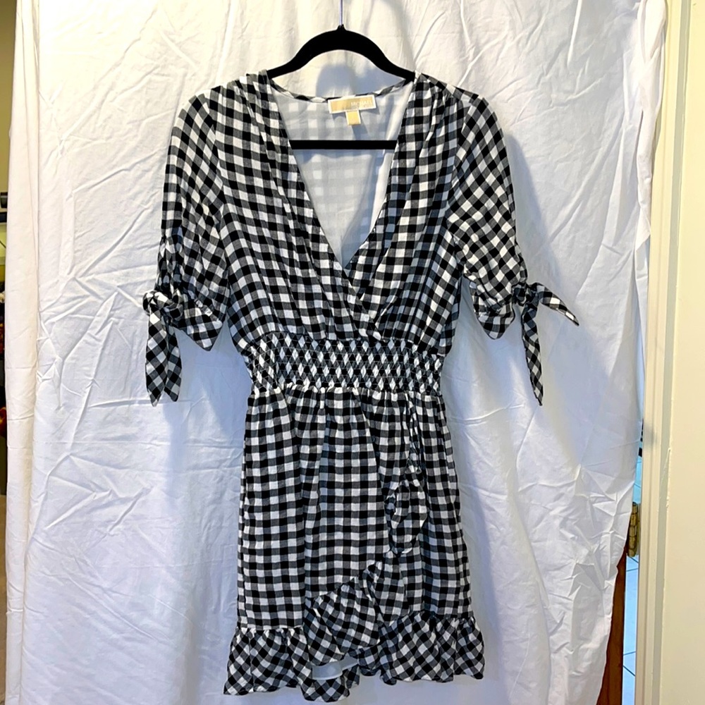 Michael Kors black and white plaid dress. Worn once. Dry cleaned. Size s.